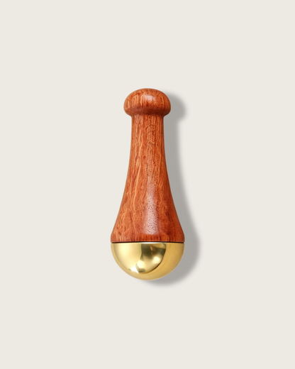Massage Hammer - Wood & Brass, For Face & Body