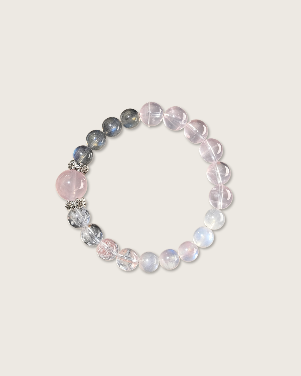 Pink Dream, Rose Quartz & Moonstone Bracelet, Open Your Heart