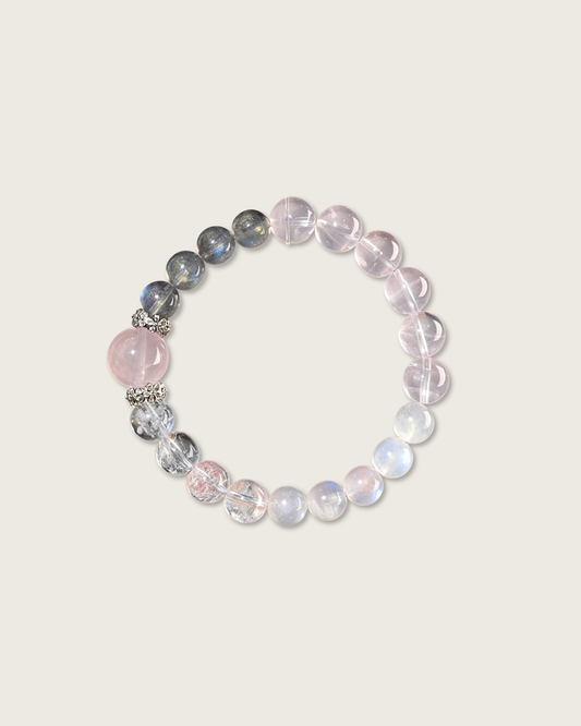 Pink Dream, Rose Quartz & Moonstone Bracelet, Open Your Heart