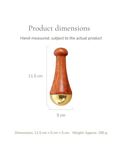 Massage Hammer - Wood & Brass, For Face & Body