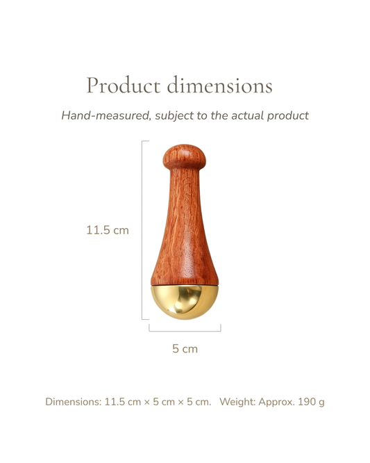 Massage Hammer - Wood & Brass, For Face & Body