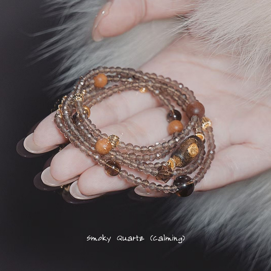 Multi-wrap Bracelet｜"Nine Turns Exquisite" Smoky Quartz for Grounding & Heart Nourishment