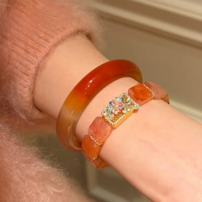 Gold-Plated 925 Silver｜Oriental Lotus Pond Motif Bracelet – Blessings of Purity