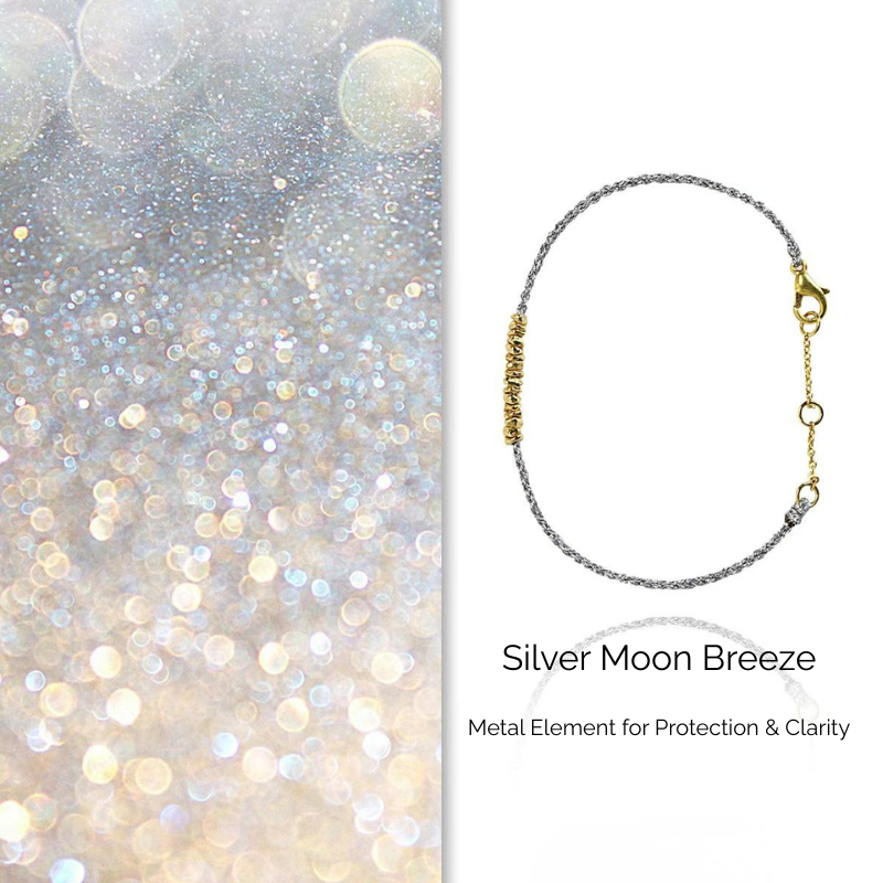 Bracelet | Five Elements Cord – Silver Moon Breeze —— Metal Element for Protection & Clarity