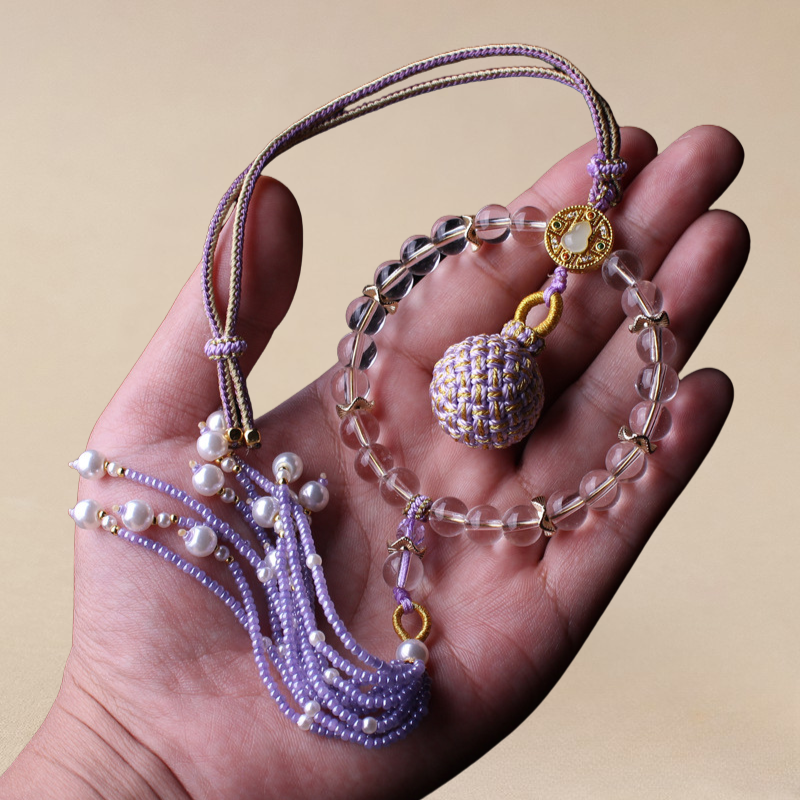 Wish-Fulfilling Sphere in Crystal Bead Halo | Song Jin Embroidery Orb Charm