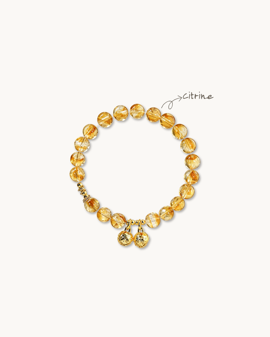 Golden Chime, Citrine Bracelet, Attract Wealth