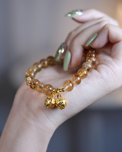 Golden Chime, Citrine Bracelet, Attract Wealth
