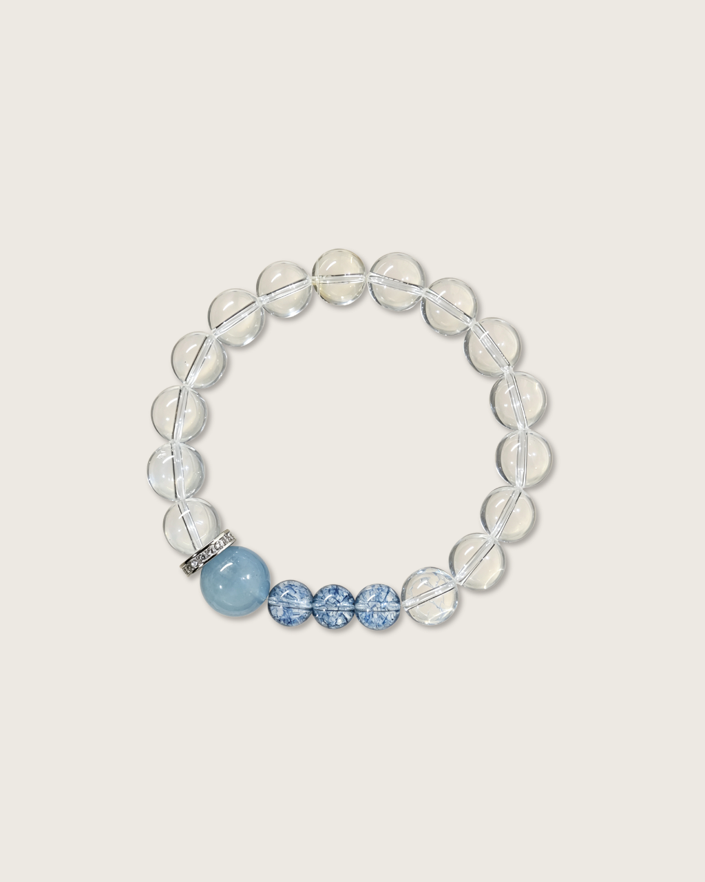 Clear Mountain, Clear Quartz & Aquamarine Bracelet, Clear Your Energy