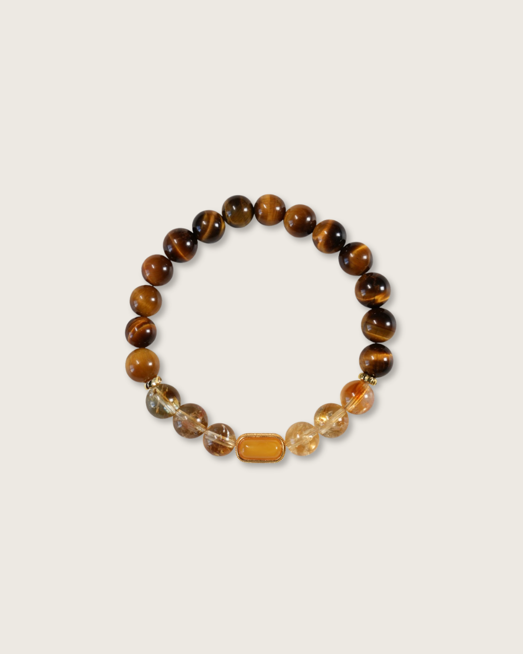 Amber Glow, Tiger Eye & Citrine Bracelet, Attract Wealth