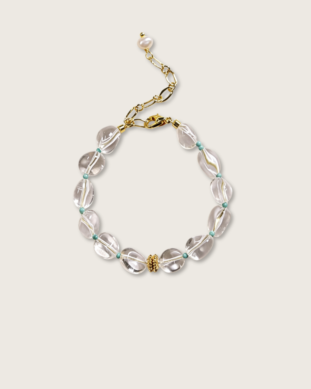 Freeform Series, No Compromise, Clear Quartz Bracelet, Protect Your Peace