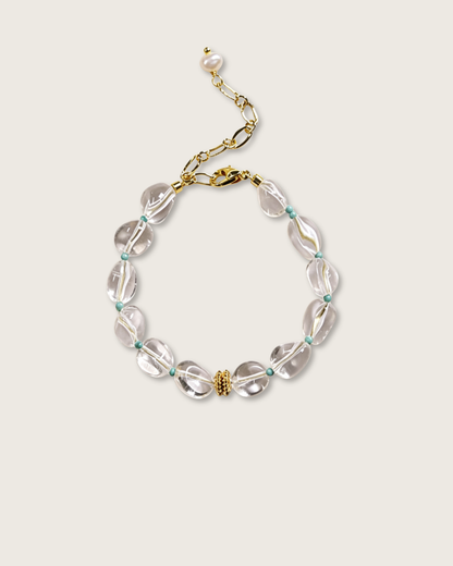 Freeform Series, No Compromise, Clear Quartz Bracelet, Protect Your Peace