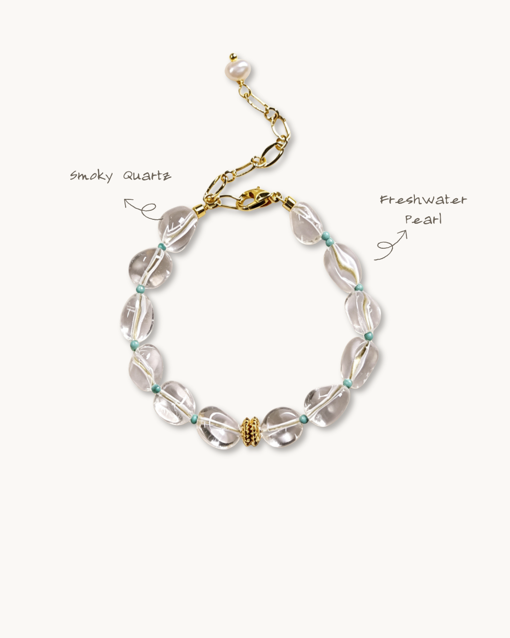 Freeform Series, No Compromise, Clear Quartz Bracelet, Protect Your Peace