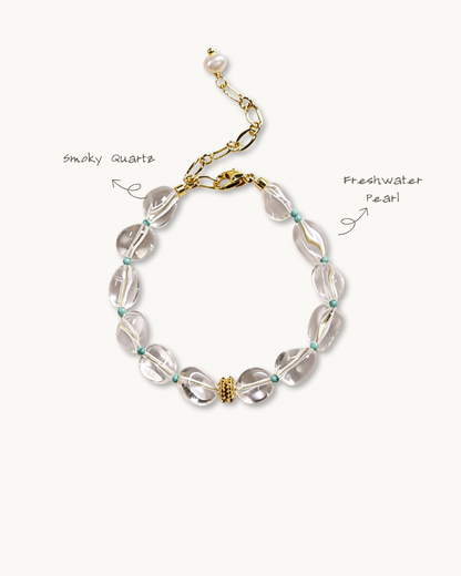 Freeform Series, No Compromise, Clear Quartz Bracelet, Protect Your Peace
