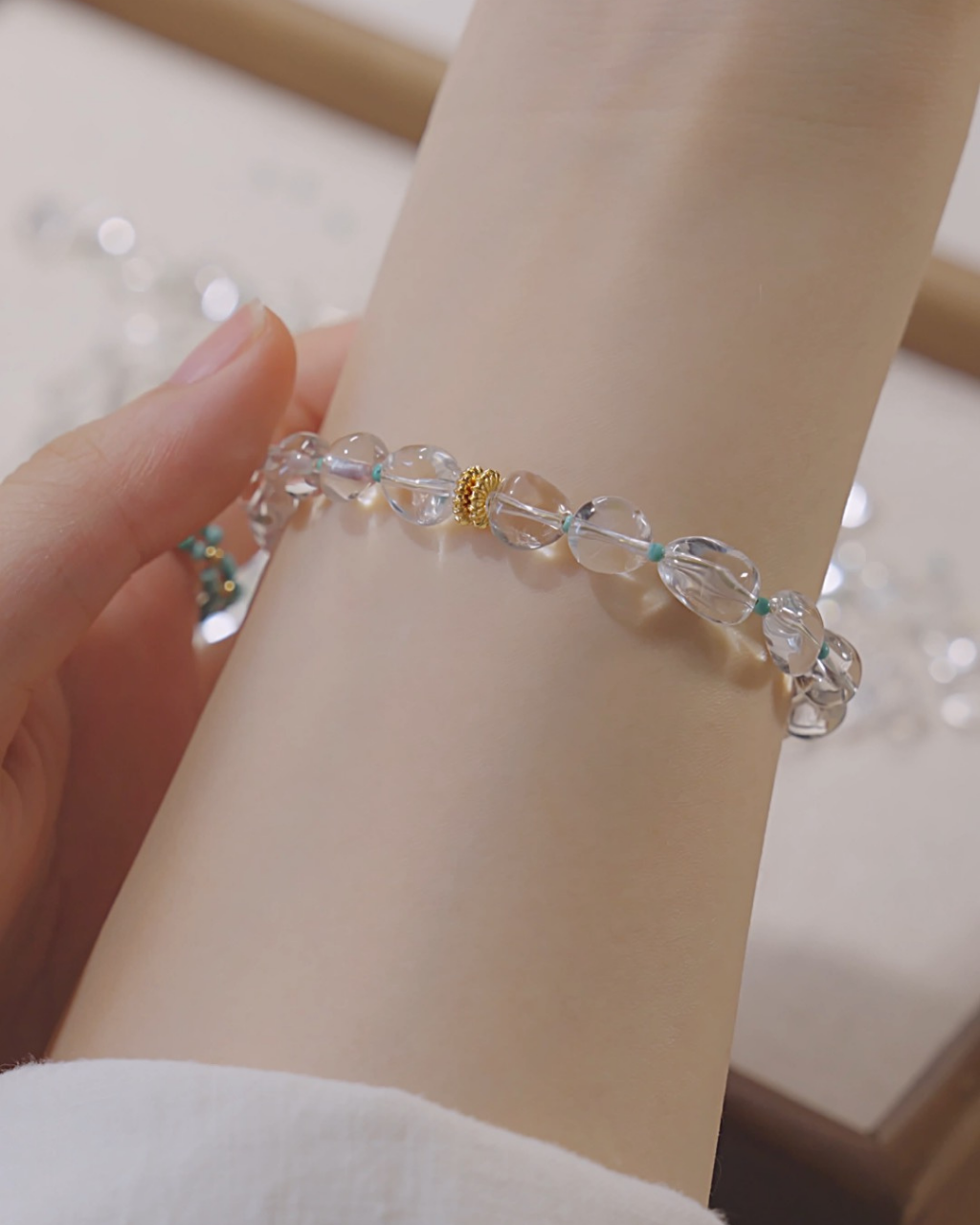 Freeform Series, No Compromise, Clear Quartz Bracelet, Protect Your Peace