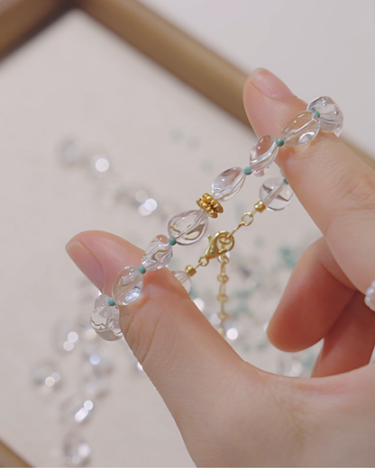 Freeform Series, No Compromise, Clear Quartz Bracelet, Protect Your Peace