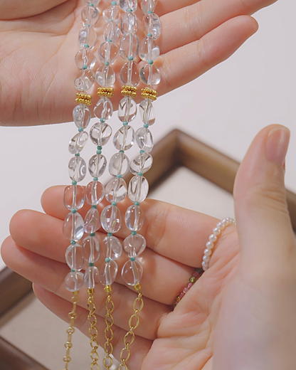 Freeform Series, No Compromise, Clear Quartz Bracelet, Protect Your Peace