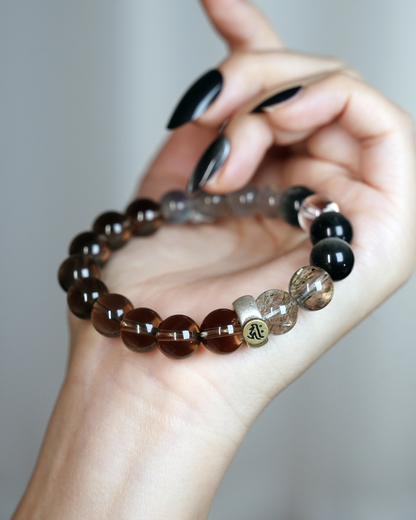 Turning Point, Smoky Quartz & Hawk's Eye Bracelet, Shift Your Fortune