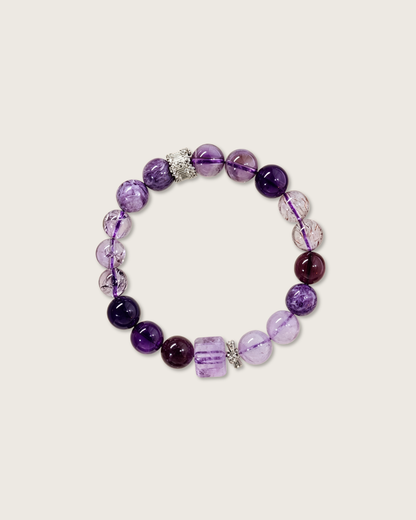 Nine Purple Fire, Nine Purple Crystals Bracelet, Shift Your Fortune
