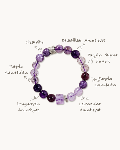 Nine Purple Fire, Nine Purple Crystals Bracelet, Shift Your Fortune