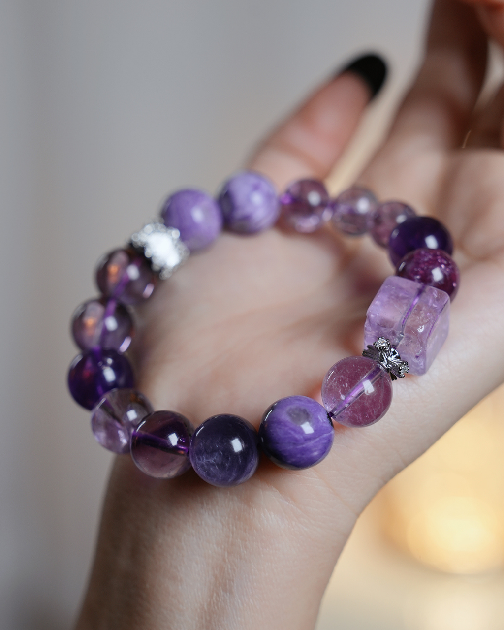 Amethyst Athena, Brazilian & Lavender Amethyst Bracelet, Support Your Studies