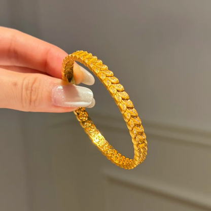 Gold-Plated 925 Silver｜ Wheat Ear Bangle