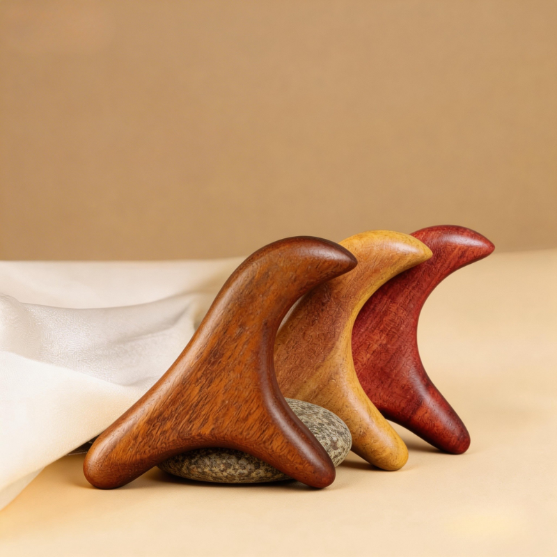 Acupressure Comb | Triangle Bird - Natural Golden Sandalwood Multi-Functional Tool for Acupoint & Meridian Massage
