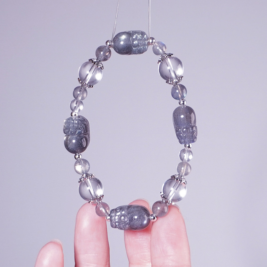 Bracelet | Pixiu Wealth Vault – Gray Moonstone Pixiu for Healing & Health