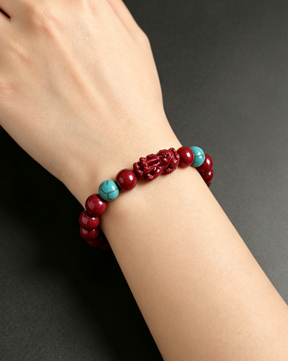 Cinnabar Pixiu Bracelet for Protection & Prosperity