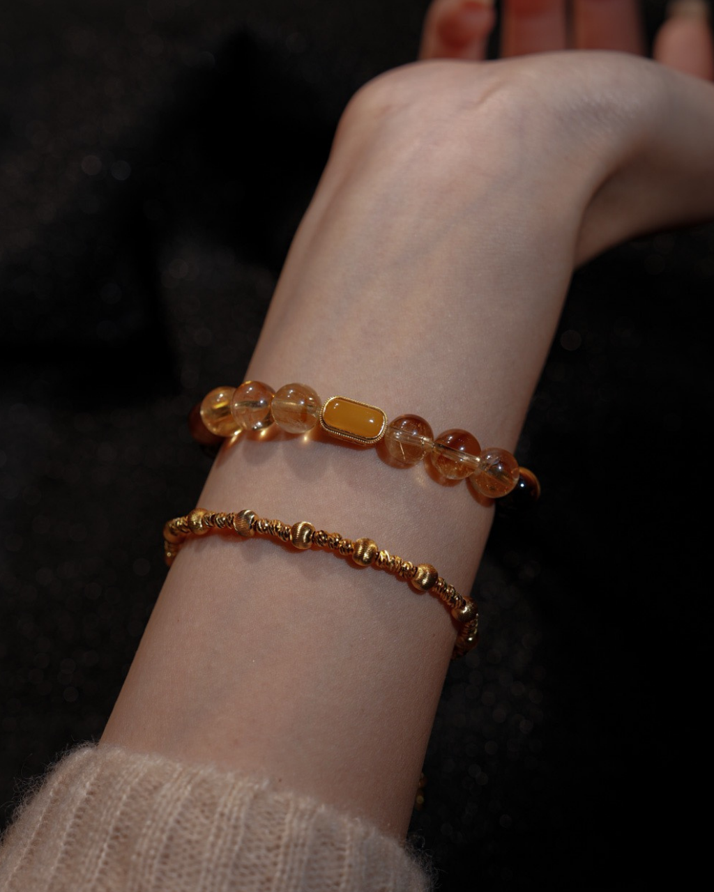 Amber Glow, Tiger Eye & Citrine Bracelet, Attract Wealth