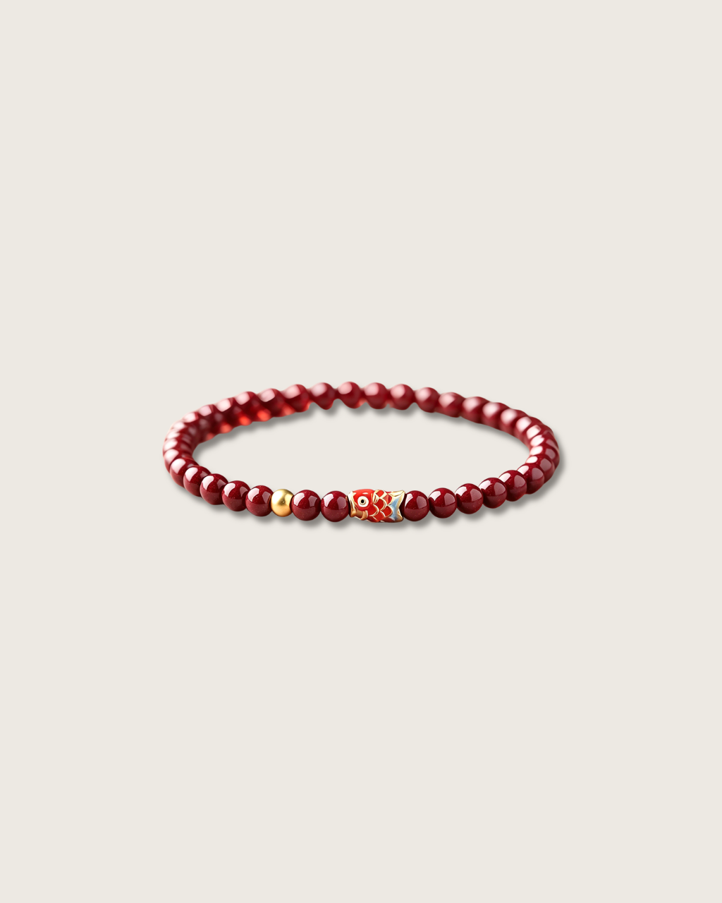 Cinnabar Koi Bracelet for Luck & Prosperity