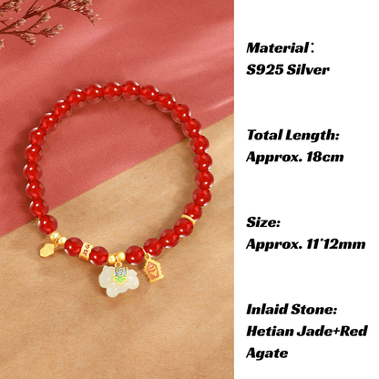 Bracelet｜2026 Horse Zodiac 925 Silver Charm Natural Stone Beads
