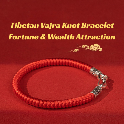 Red String Bracelet｜Tibetan Vajra Knot Bracelet - Handwoven Red Cord