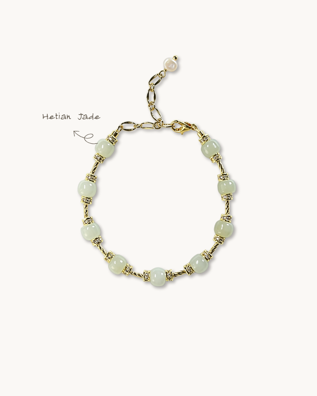 Freeform Series, Rainy Season, Hetian Jade Bracelet, Calm Your Mind