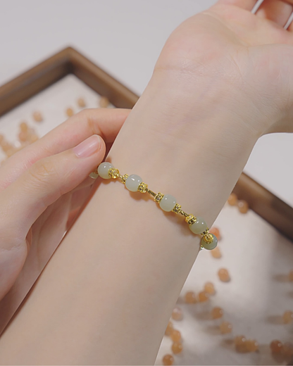 Freeform Series, Rainy Season, Hetian Jade Bracelet, Calm Your Mind