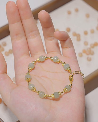 Freeform Series, Rainy Season, Hetian Jade Bracelet, Calm Your Mind