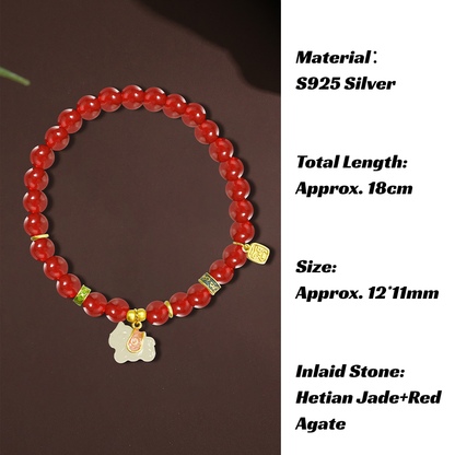 Bracelet｜2026 Horse Zodiac 925 Silver Charm Natural Stone Beads