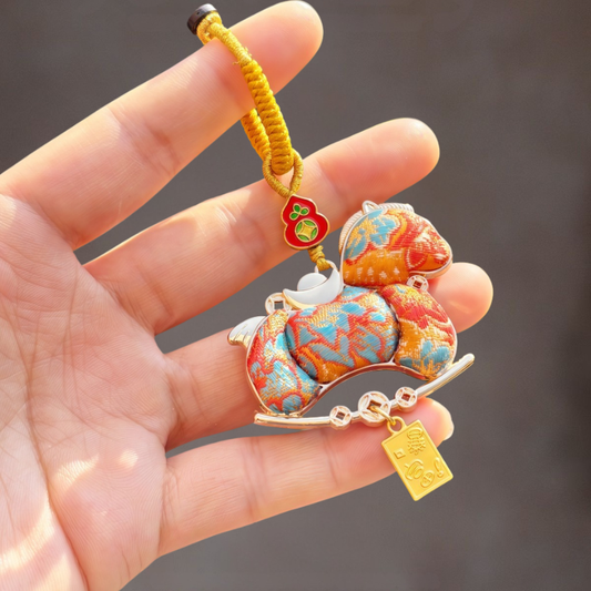 Double-Sided Horse Charm | Chinese Embroidery Song Jin Charm for Success & Speed in 2026 Year of the Horse