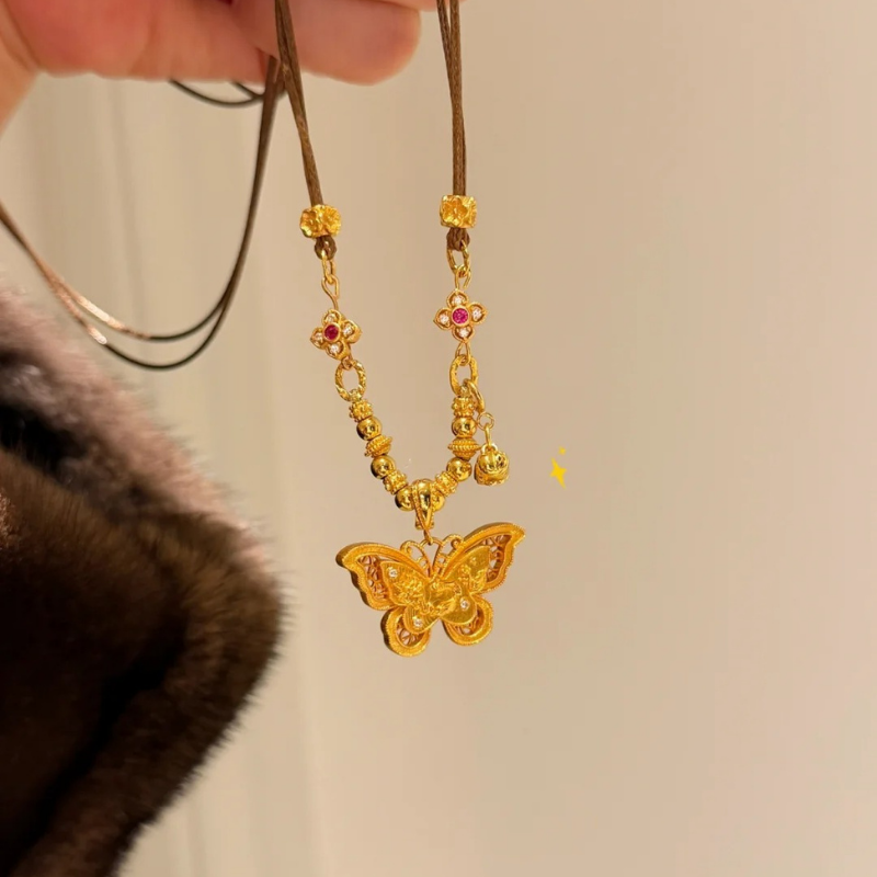 Gold-Plated 925 Silver｜Butterfly Necklace – Grace & Transformation