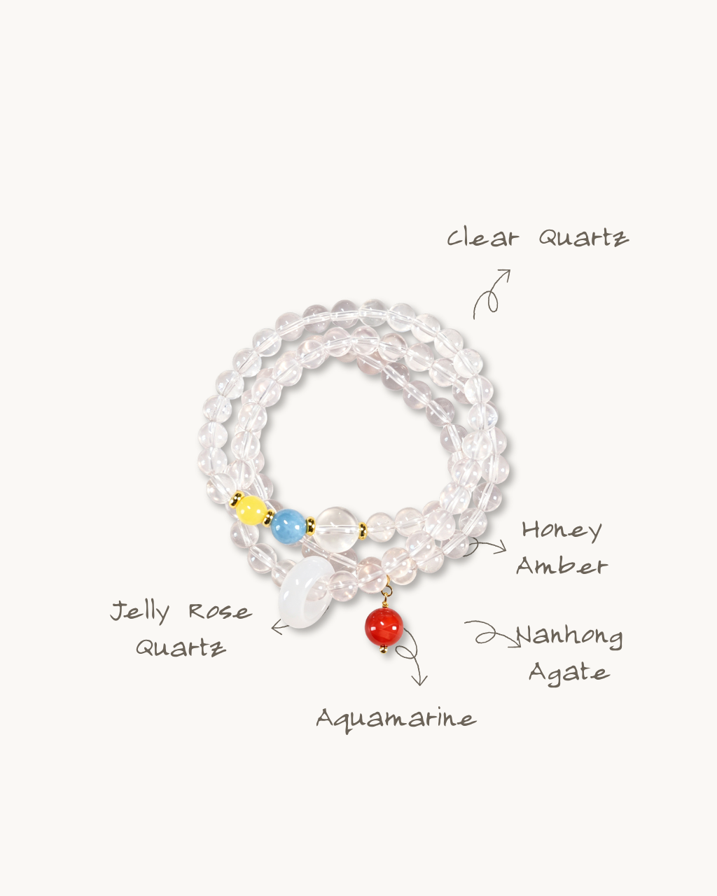 Tie the Knot, Multi-Wrap Clear Quartz Multi-Gem Bracelet, Find Your People