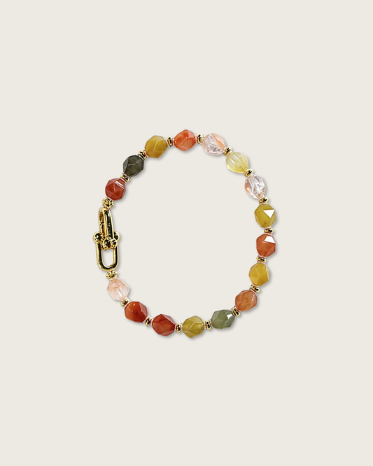 Freeform Series, Coral Sea, Multi Rutilated Quartz Bracelet, Shifts Fortune