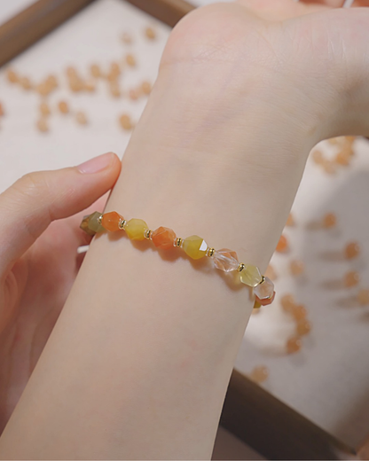 Freeform Series, Coral Sea, Multi Rutilated Quartz Bracelet, Shifts Fortune