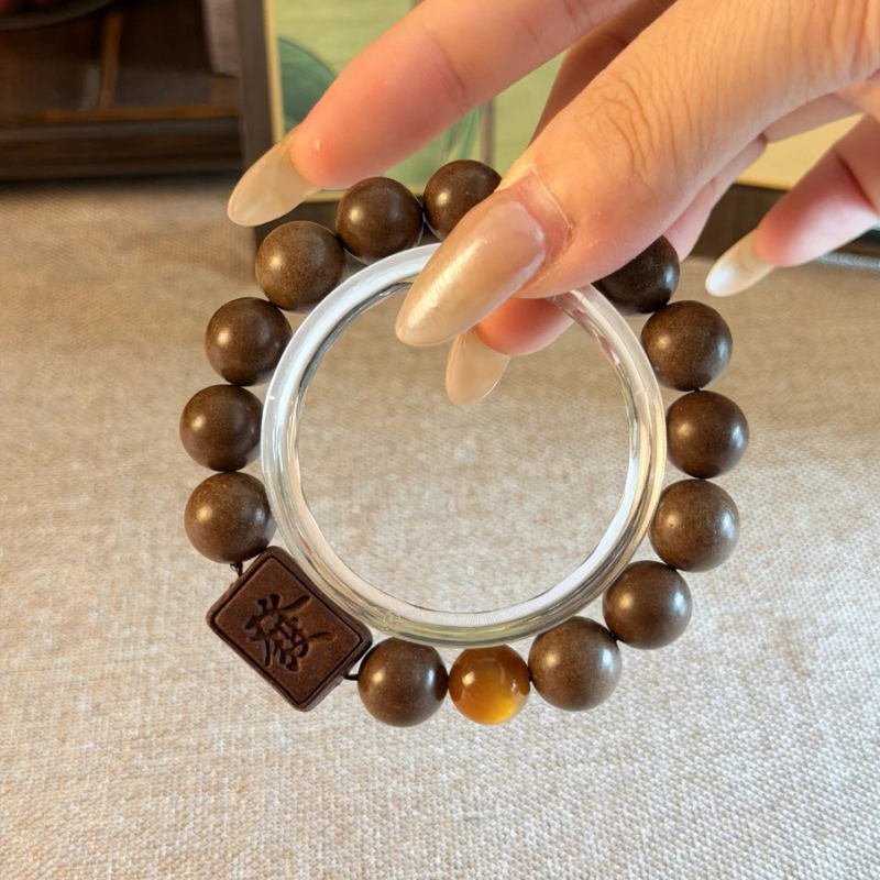 Herbal Incense Bracelet｜"Golden Tiger's Eye & Hexiang Disc", Protection & Focus, Various Herbal Recipes Available