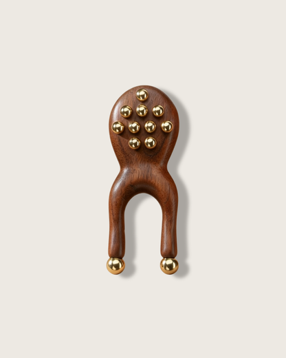 Frog Massage Tool - Wood & Brass, For Nose & Ears