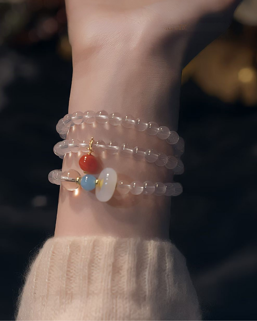 Tie the Knot, Multi-Wrap Clear Quartz Multi-Gem Bracelet, Find Your People
