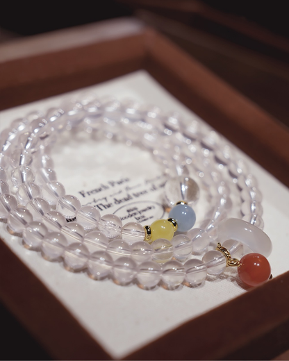 Tie the Knot, Multi-Wrap Clear Quartz Multi-Gem Bracelet, Find Your People