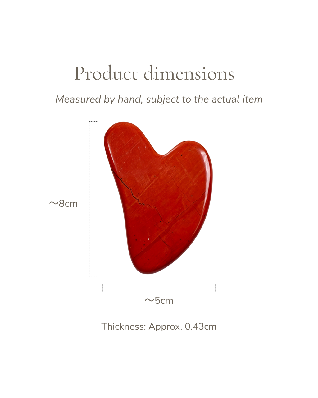 Jade Gua Sha Board - Red Jasper, For Vitality
