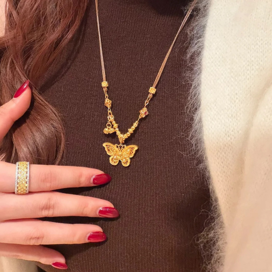 Gold-Plated 925 Silver｜Butterfly Necklace – Grace & Transformation