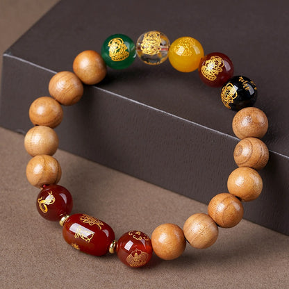 12 Zodiac Bracelet｜Peach Wood Wealth God & Buddha Protection