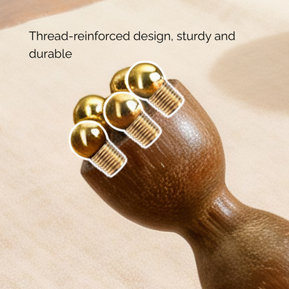 Massage Tool | Little Lotus Brass Bead - Rosewood Handle for Eye Acupressure