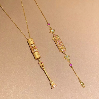 Gold-Plated 925 Silver｜Iris Magic Wand Jewelry Set (Necklace+Bracelet)